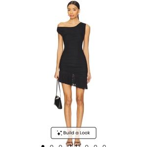 NWT REVOLVE Black High Low One-Shoulder Dress